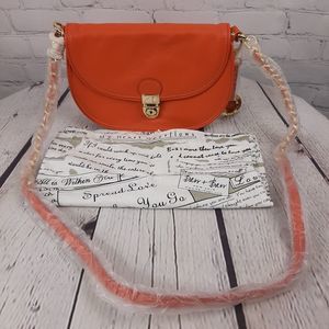 NEW Barr & Barr NY Leather Cross Body Bag w/Dust Cover W- Love Letter Print